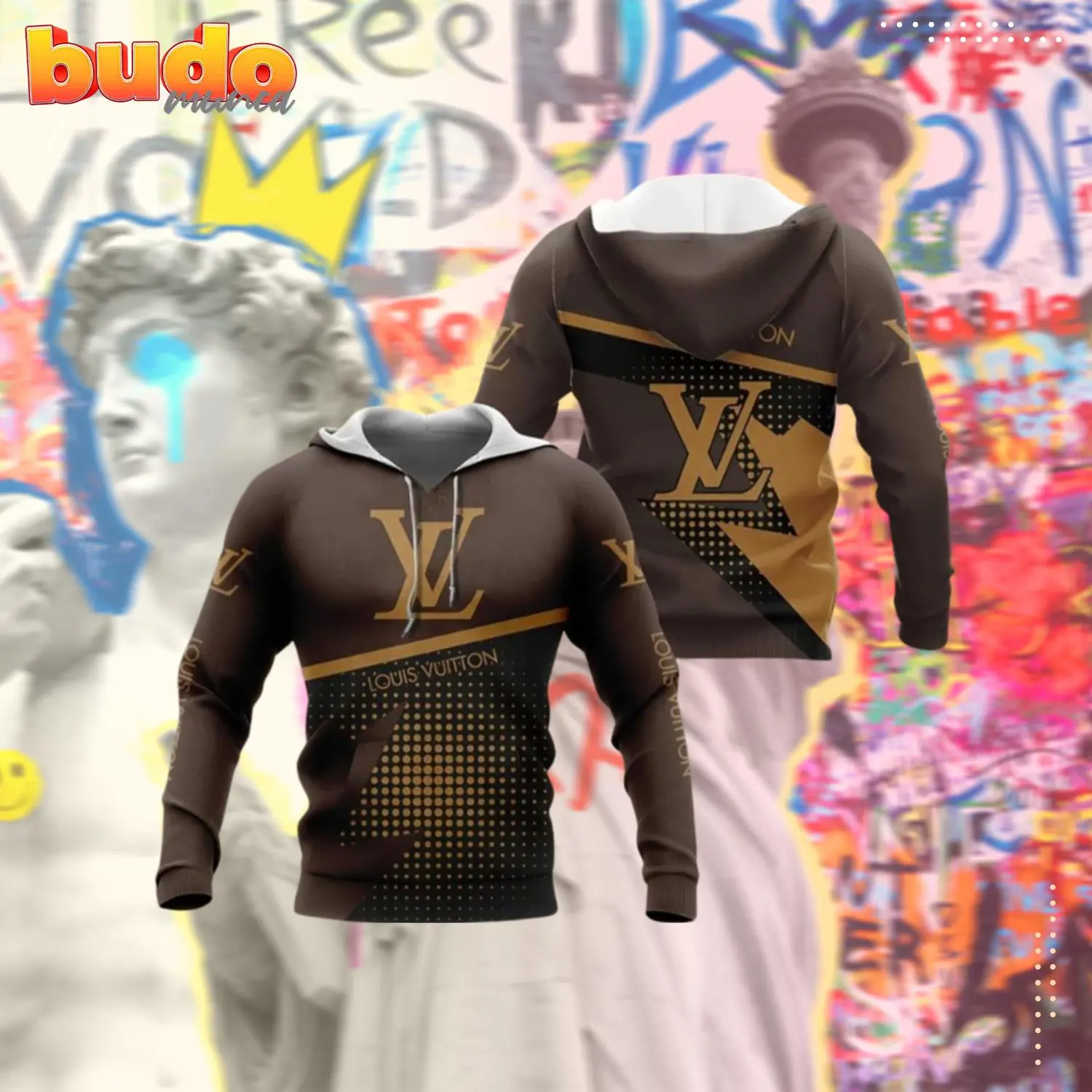 Louis vuitton brown hoodie lv luxury clothing clothes outfit for men - hot new